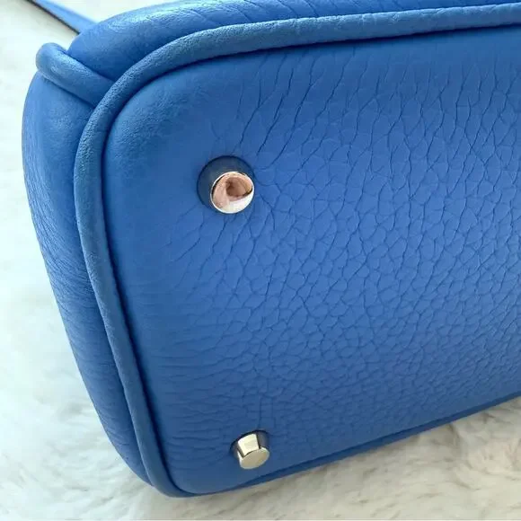 Christian Dior mini electric blue grained calf leather small Bag Authentic